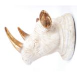 20TH CENTURY RHINOCEROS DECORATIVE RESIN HEAD