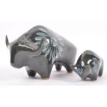 TWO 1960'S CERAMIC BULLS BY ELIZABETH SKIPWORTH