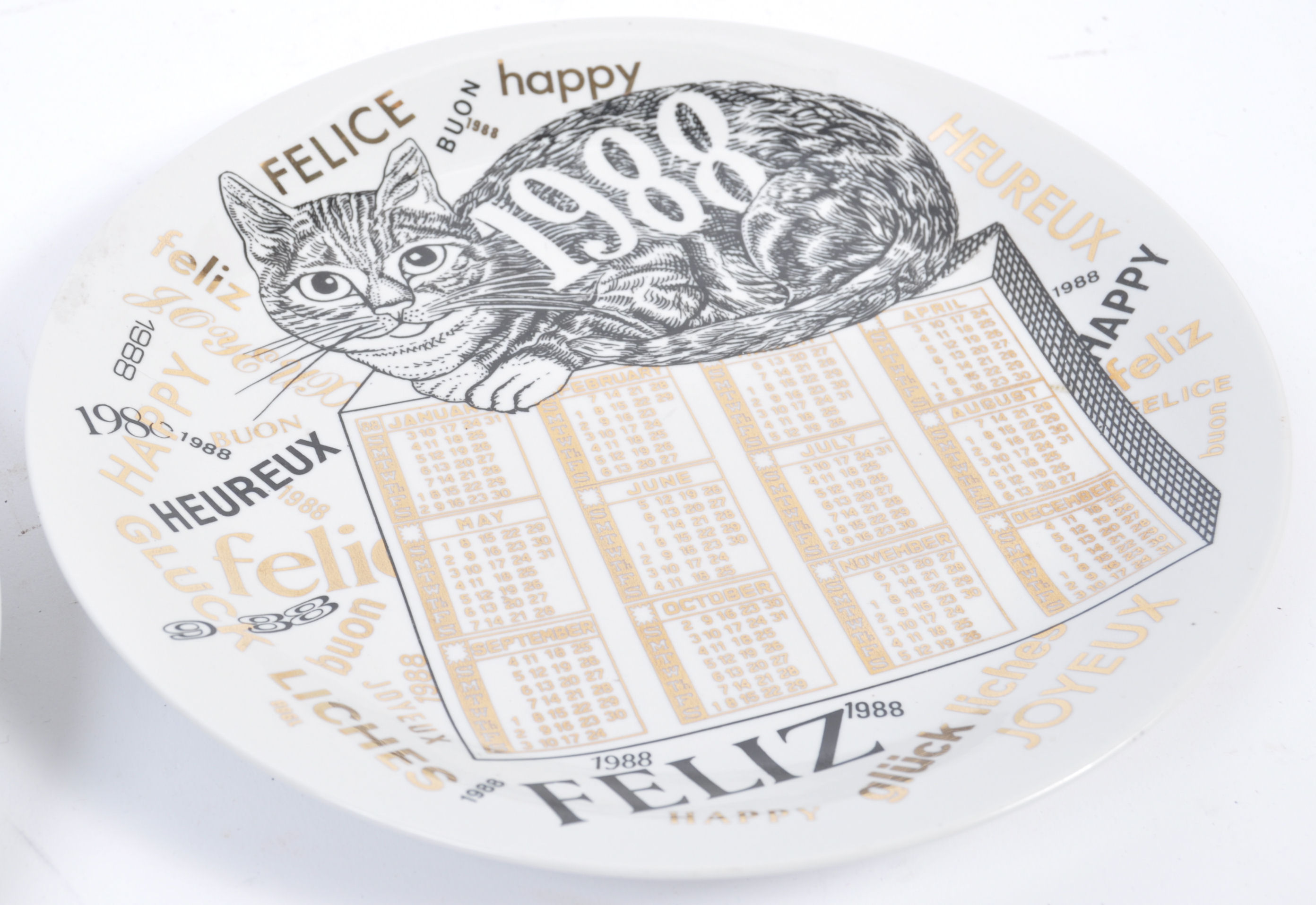 FORNASETTI PIATTO CALENDARIO 1980'S ITALIAN PLATES BY P. FORNASETTI - Image 4 of 5