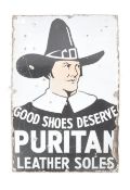 PUTAN LEATHER SOLES EARLY 20TH CENTURY ENAMEL ADVERTISING SIGN