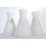 SET OF THREE DANISH MILK GLASS LAMPSHADES