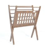 LOBECO ROMANIAN RETRO VINTAGE STAINED OAK MAGAZINE RACK