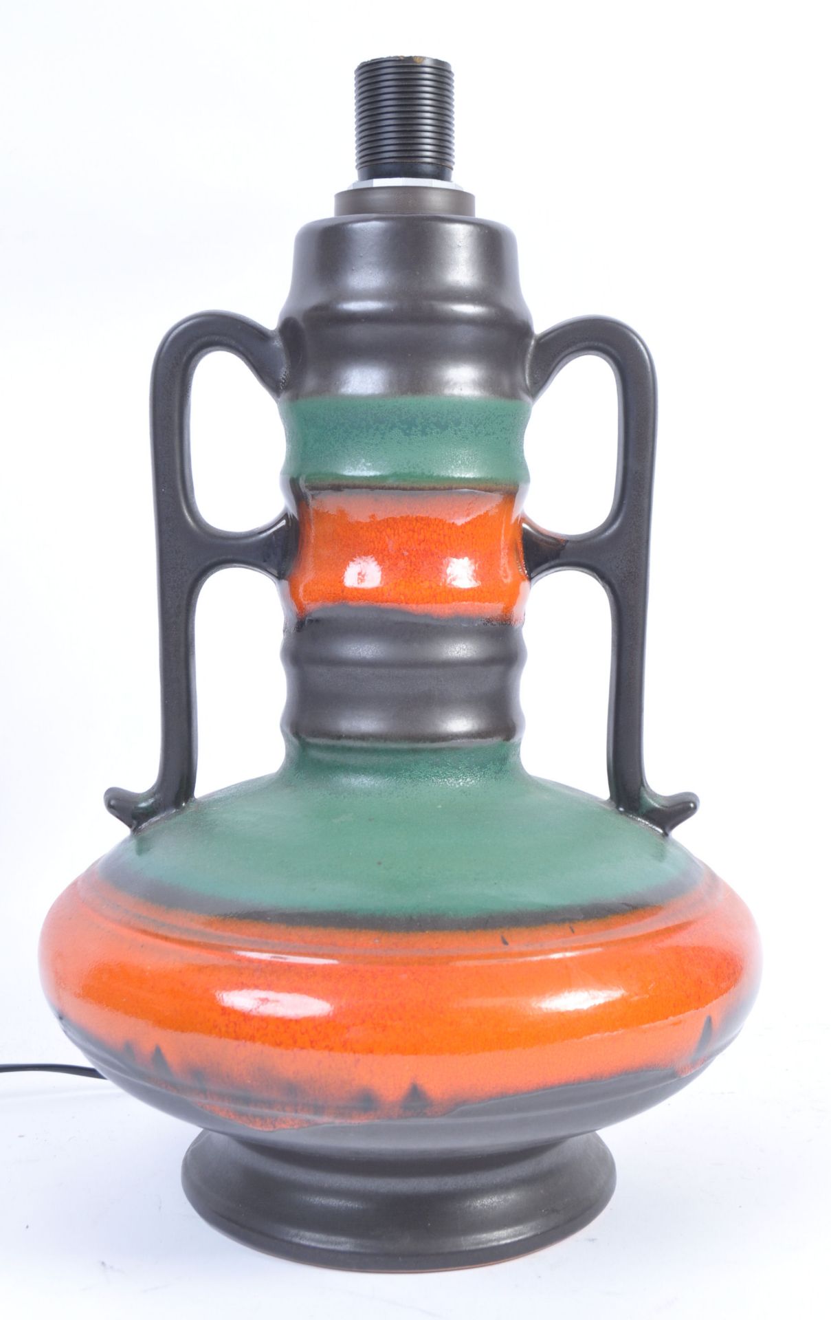 W. GERMAN POTTERY TERRACOTTA LAMP BASE BY WALTER GERHARD