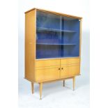 MID 20TH CENTURY BELIEVED ITALIAN BEECH & GLASS DISPLAY CABINET