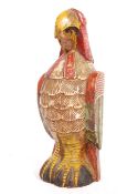 UNUSUAL 20TH CENTURY CARVED PARROT FIGURINE