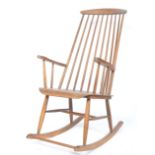 1950'S BEECH WOOD ROCKING CHAIR BY ILMARI TAPIOVAARA