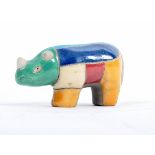 MID 20TH CENTURY STUDIO ART POTTERY GLAZED RHINO