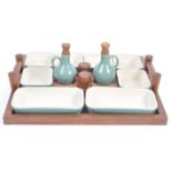 RARE DENBY MANOR GREEN SERVING SET BY DONALD GILBERT