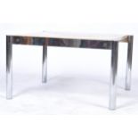 LATE 20TH CENTURY RETRO DESIGNER MARBLE & CHROME COFFEE TABLE