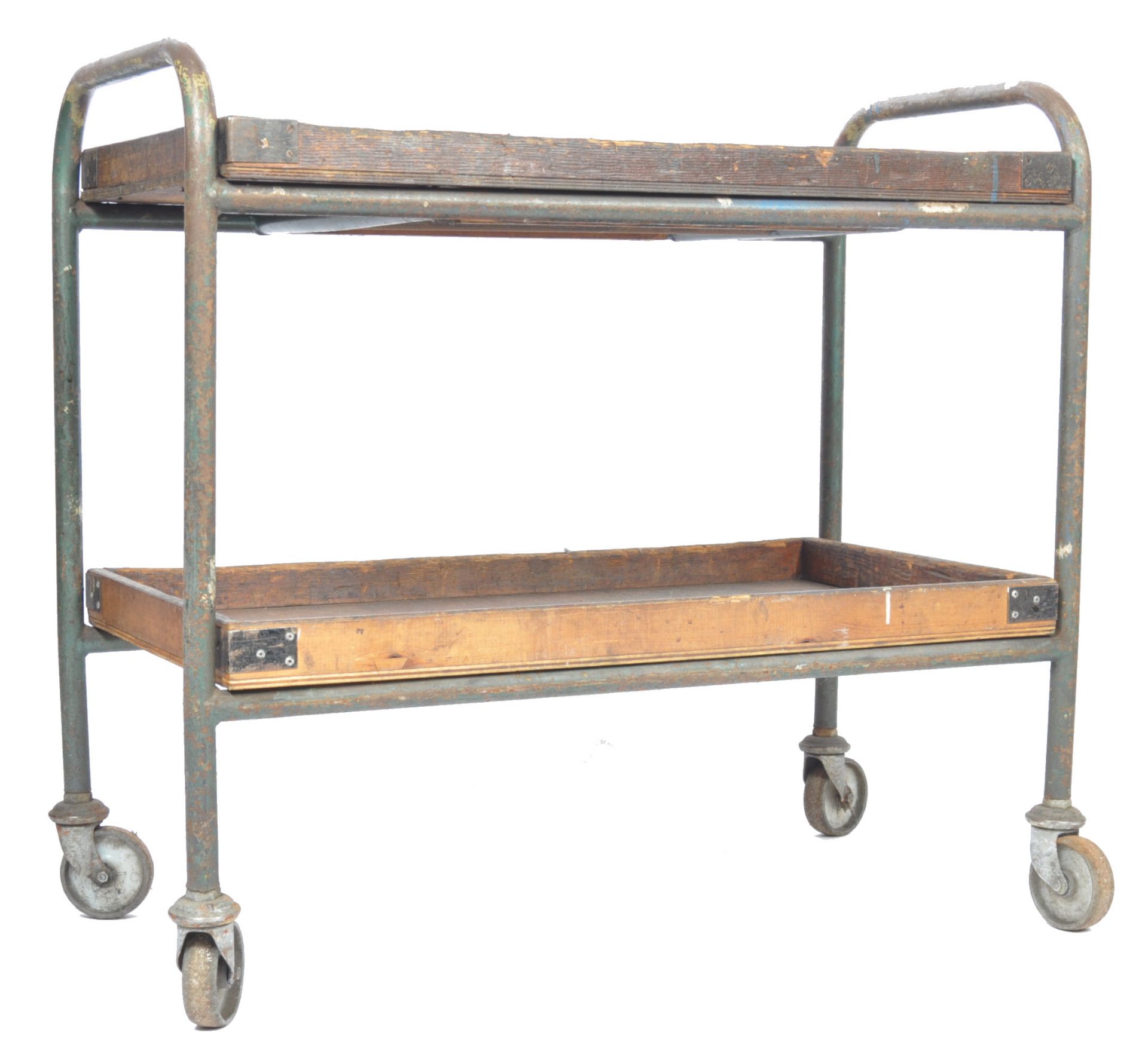 MID 20TH CENTURY VINTAGE INDUSTRIAL TROLLEY CART