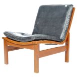 CORNWELL NORTON 1970'S TEAK AND LEATHER EASY / LOUNGE CHAIR