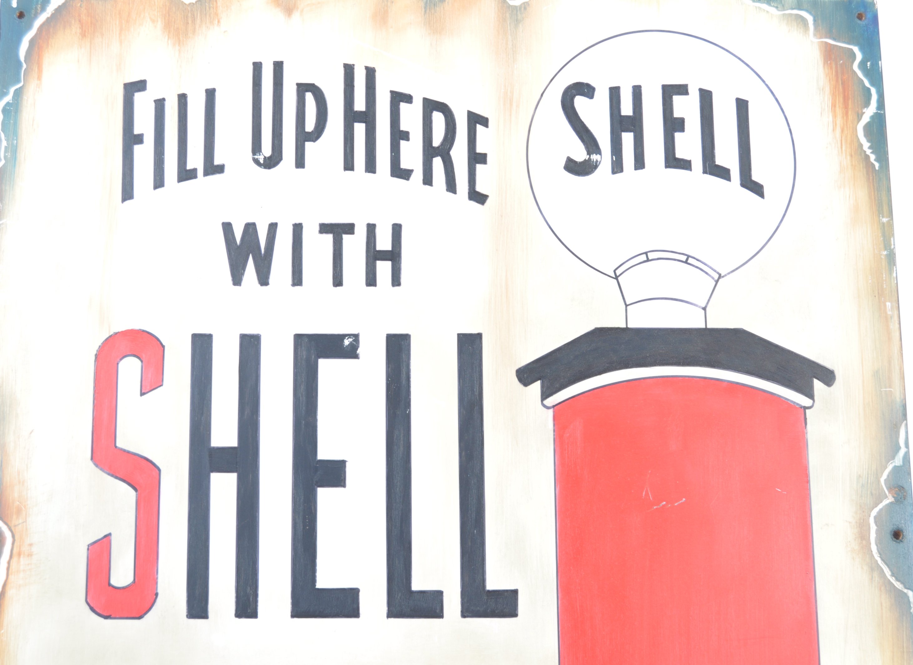 SHELL FROM THE PUMP - REPRODUCTION PAINTED ADVERTISING SIGN - Image 2 of 3