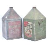 EMWELCO & MOTOR OIL - TWO RARE VINTAGE ADVERTISING OIL CANS