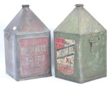 EMWELCO & MOTOR OIL - TWO RARE VINTAGE ADVERTISING OIL CANS