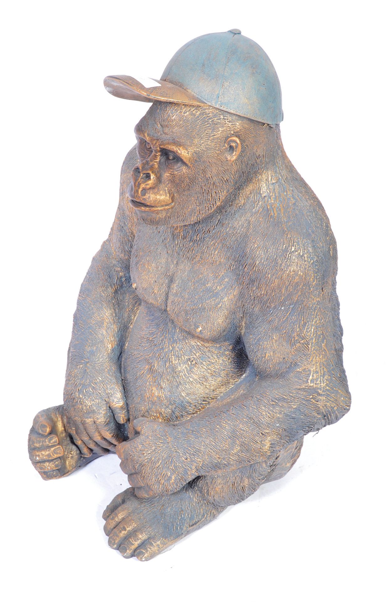 20TH CENTURY FIBREGLASS STATE OF A GORILLA WITH CAP - Image 2 of 3