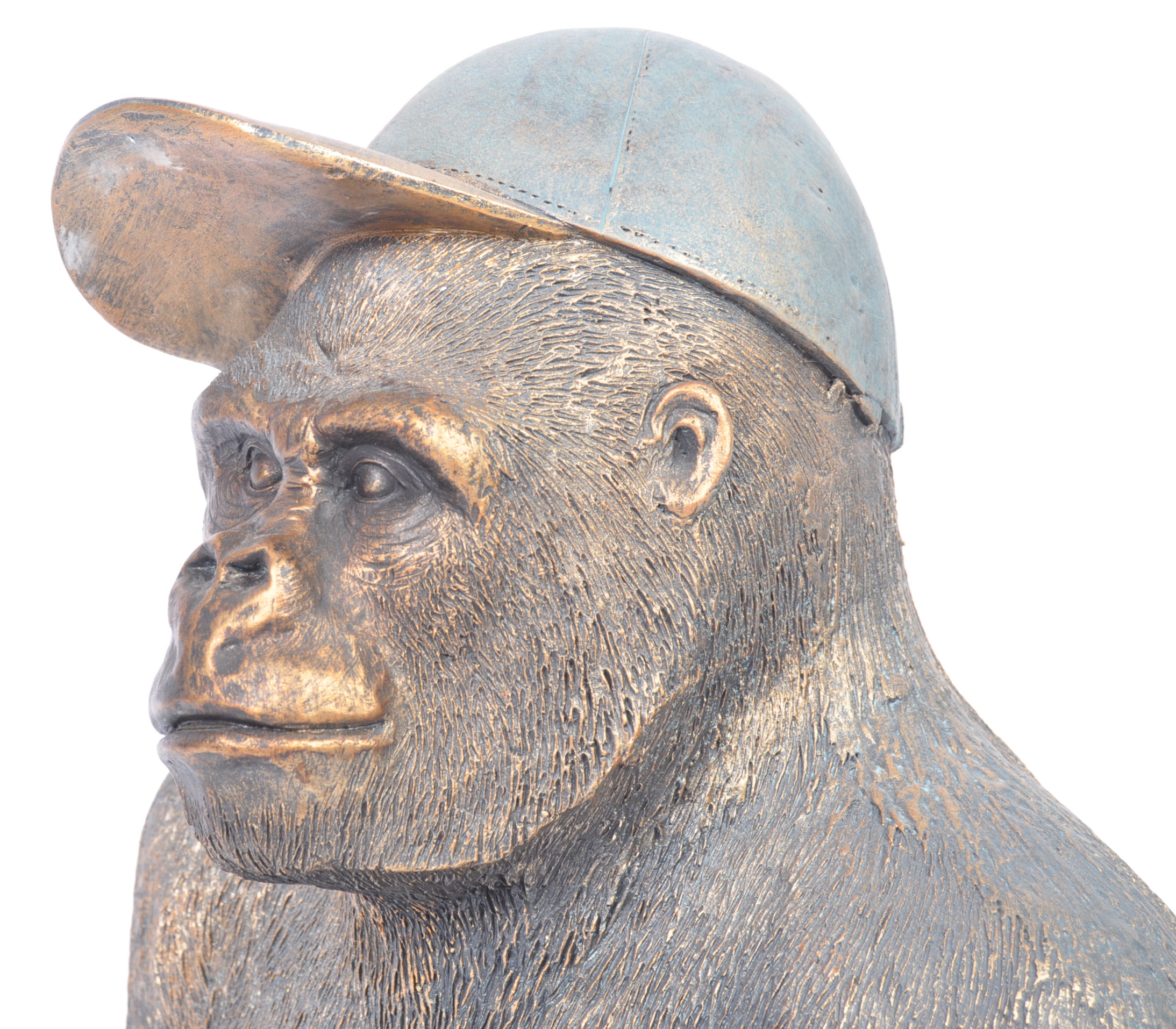 20TH CENTURY FIBREGLASS STATE OF A GORILLA WITH CAP - Image 3 of 3