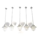 SET OF FIVE VINTAGE INDUSTRIAL CEILING LIGHTS