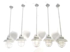 SET OF FIVE VINTAGE INDUSTRIAL CEILING LIGHTS