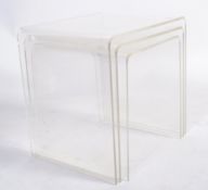 1970'S VINTAGE CLEAR LUCITE NEST OF TABLES