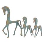 GROUP OF BRASS ETRUSCAN HORSES BY FRANCESCO SIMONCINI