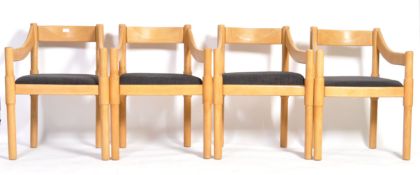 SET OF FOUR CARIMATE CARVER ARMCHAIRS BY VICO MAGISTRETTI