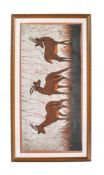 20TH CENTURY AFRICAN TRIBAL DYED FABRIC ANTELOPE PRINT
