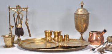 A large collection of vintage brass wares to inclu