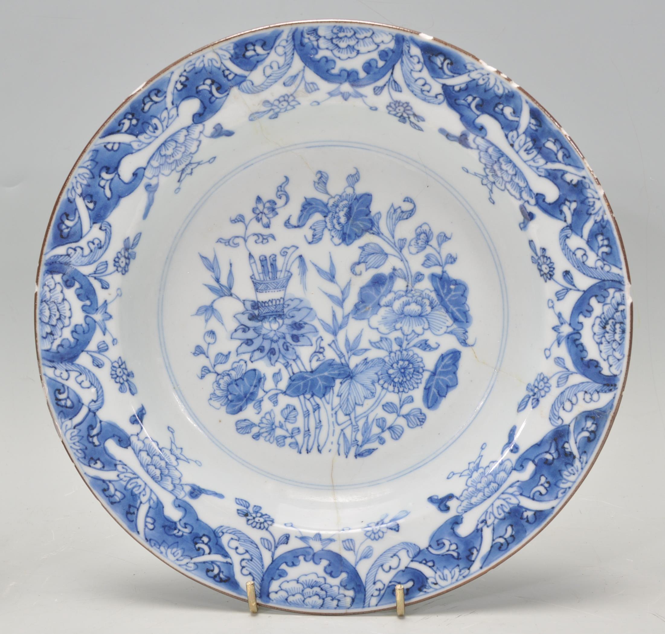 A group of three 18th Century Chinese blue and whi - Image 3 of 9