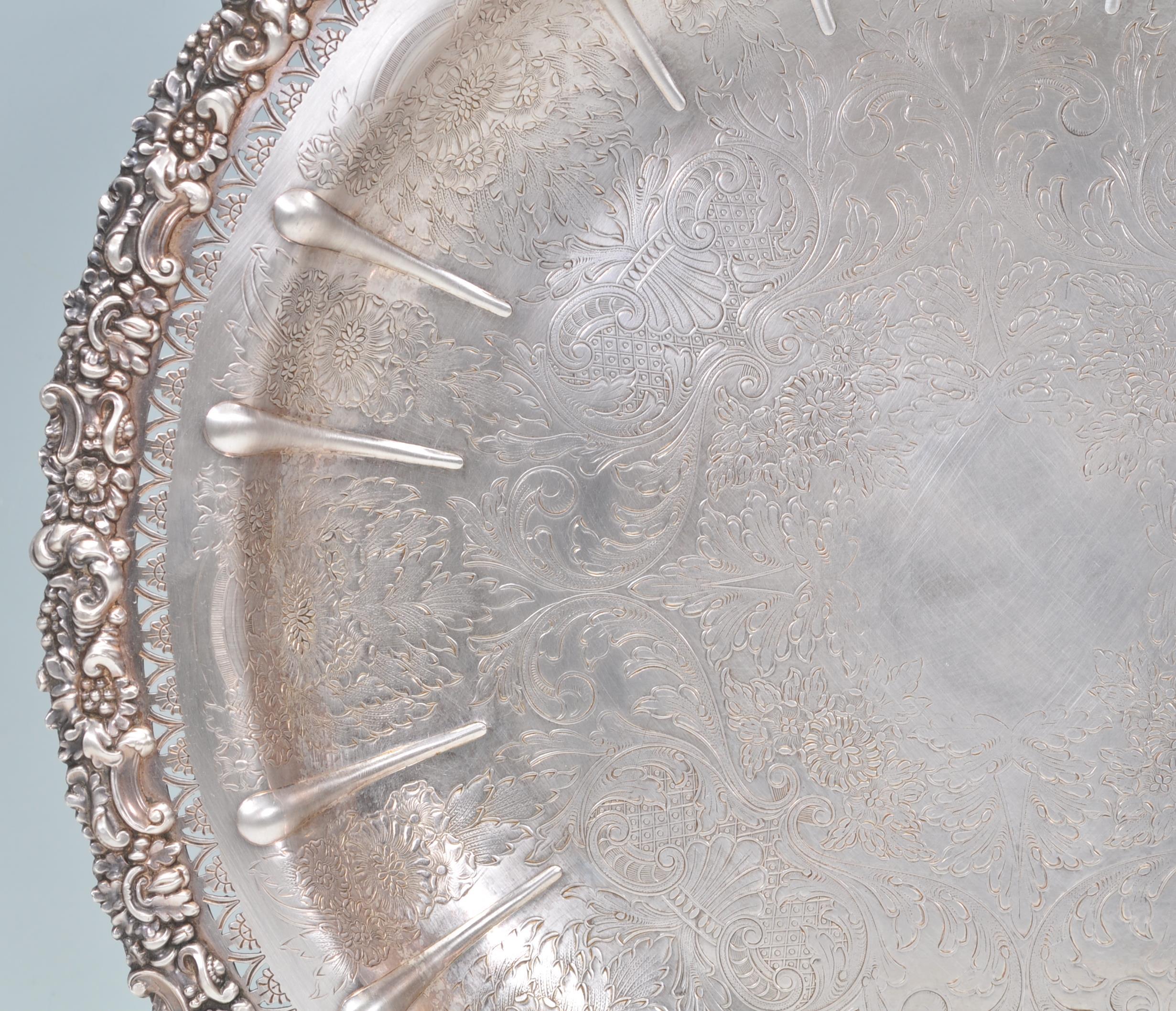 A large vintage 20th Century silverplate tray by B - Image 5 of 11