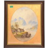 A 19th century Victorian watercolour painting in o