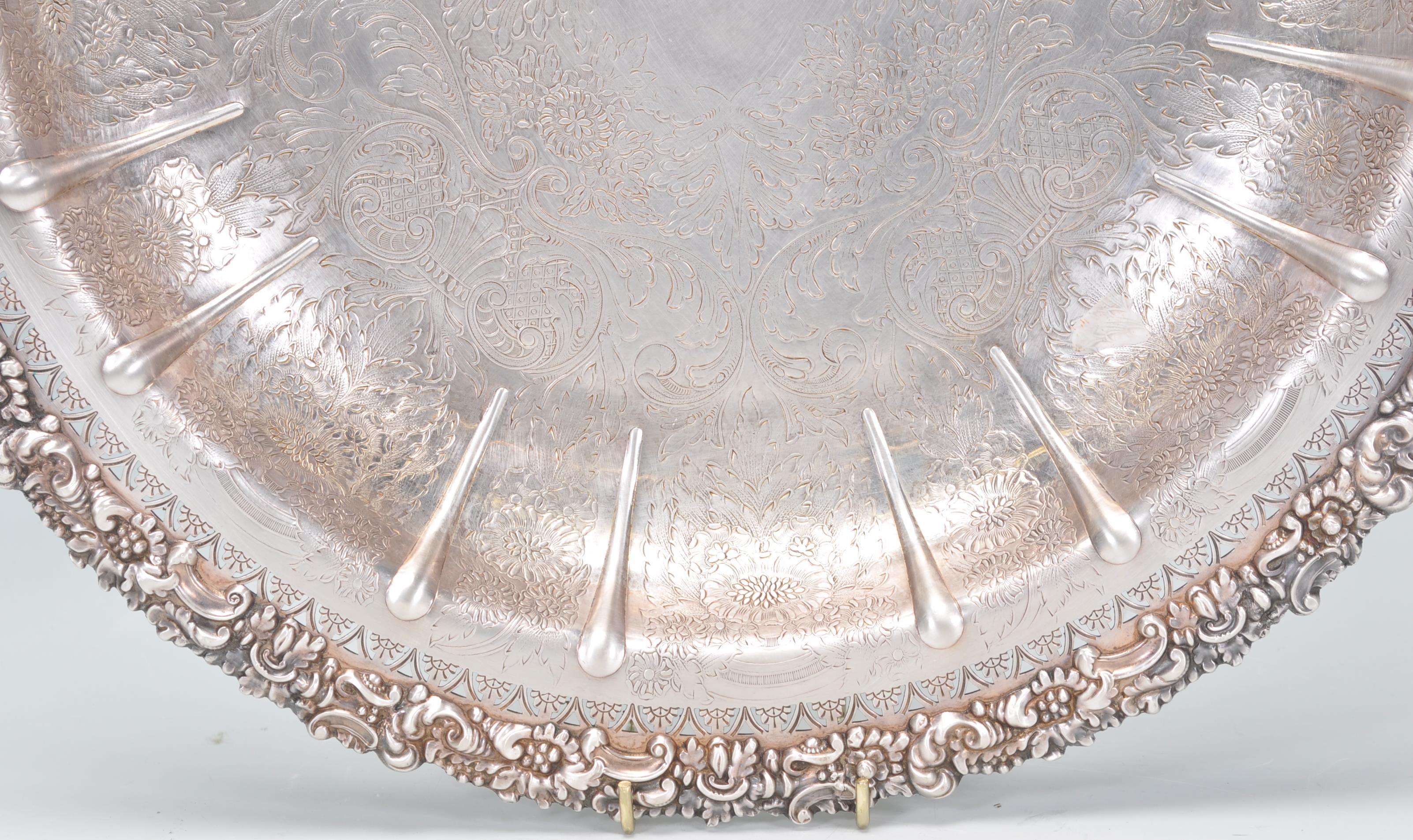 A large vintage 20th Century silverplate tray by B - Image 4 of 11