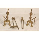 A 19th century Victorian brass fireside companion