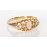 A stamped 18ct gold ladies ring set with an oval c