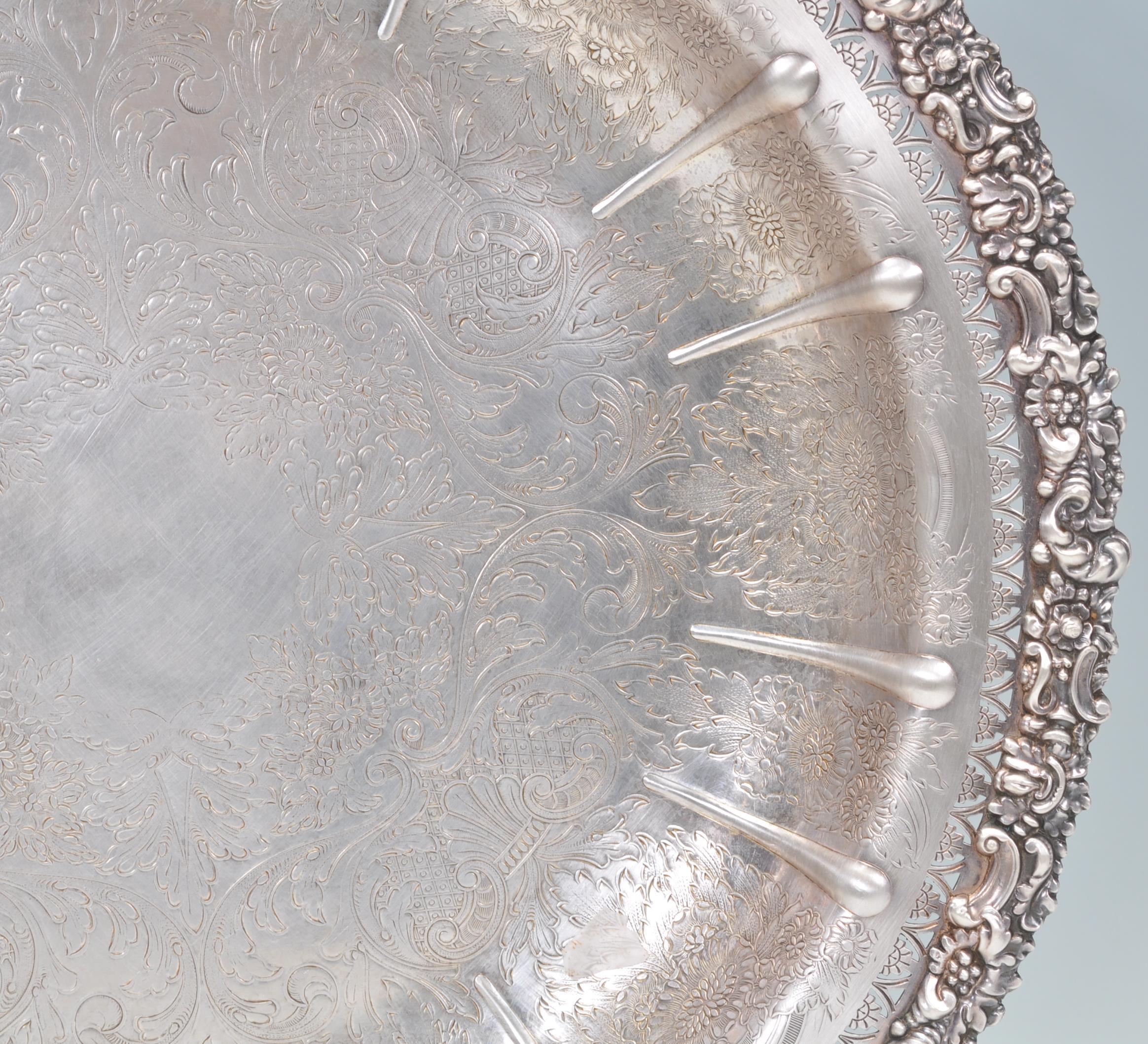 A large vintage 20th Century silverplate tray by B - Image 6 of 11