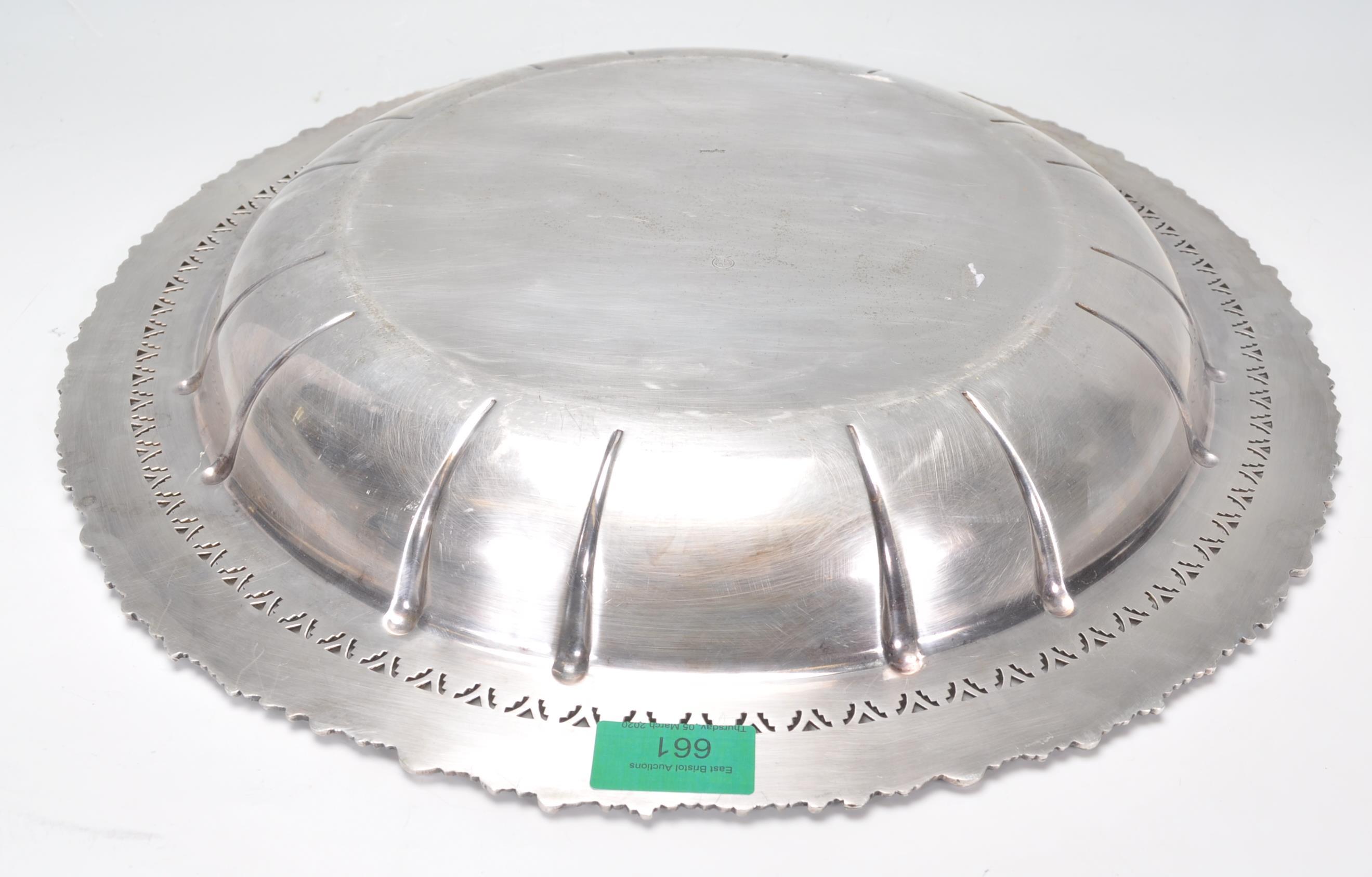 A large vintage 20th Century silverplate tray by B - Image 8 of 11