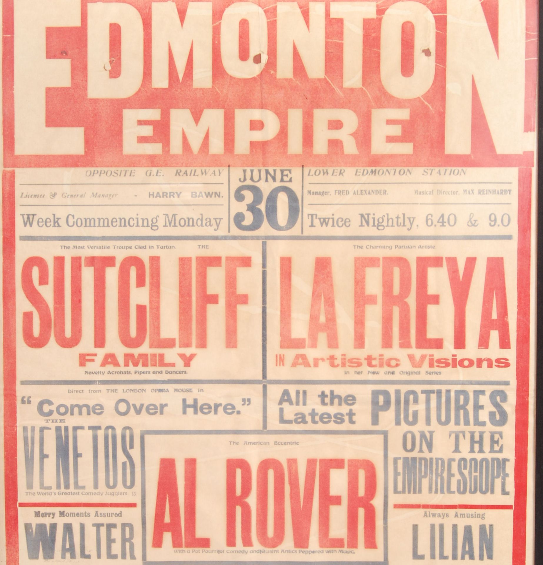 RARE EDWARDIAN EDMONTON EMPIRE CIRCUS POSTERS - Bild 3 aus 3