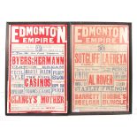 RARE EDWARDIAN EDMONTON EMPIRE CIRCUS POSTERS