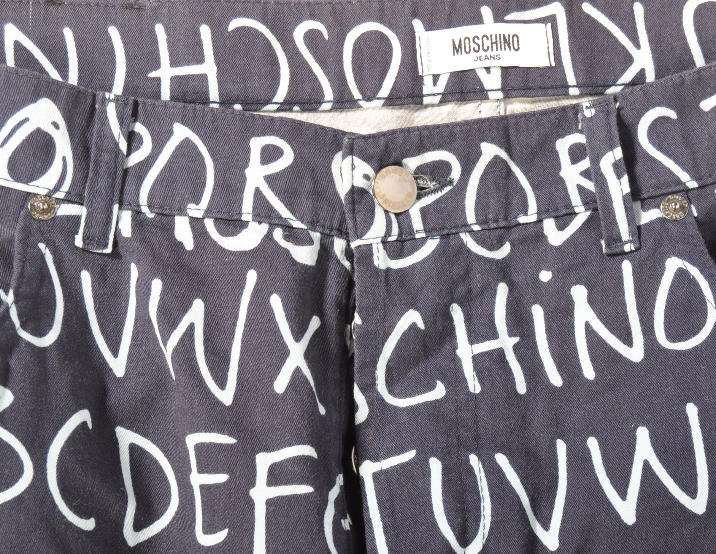 RARE PAIR OF MOSCHINO JEANS ABC ALPHABET TROUSERS - Image 3 of 3