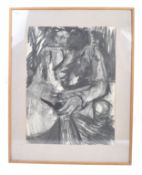 JASON SUMRAY - KISSING I - VINTAGE CHARCOAL ON PAP