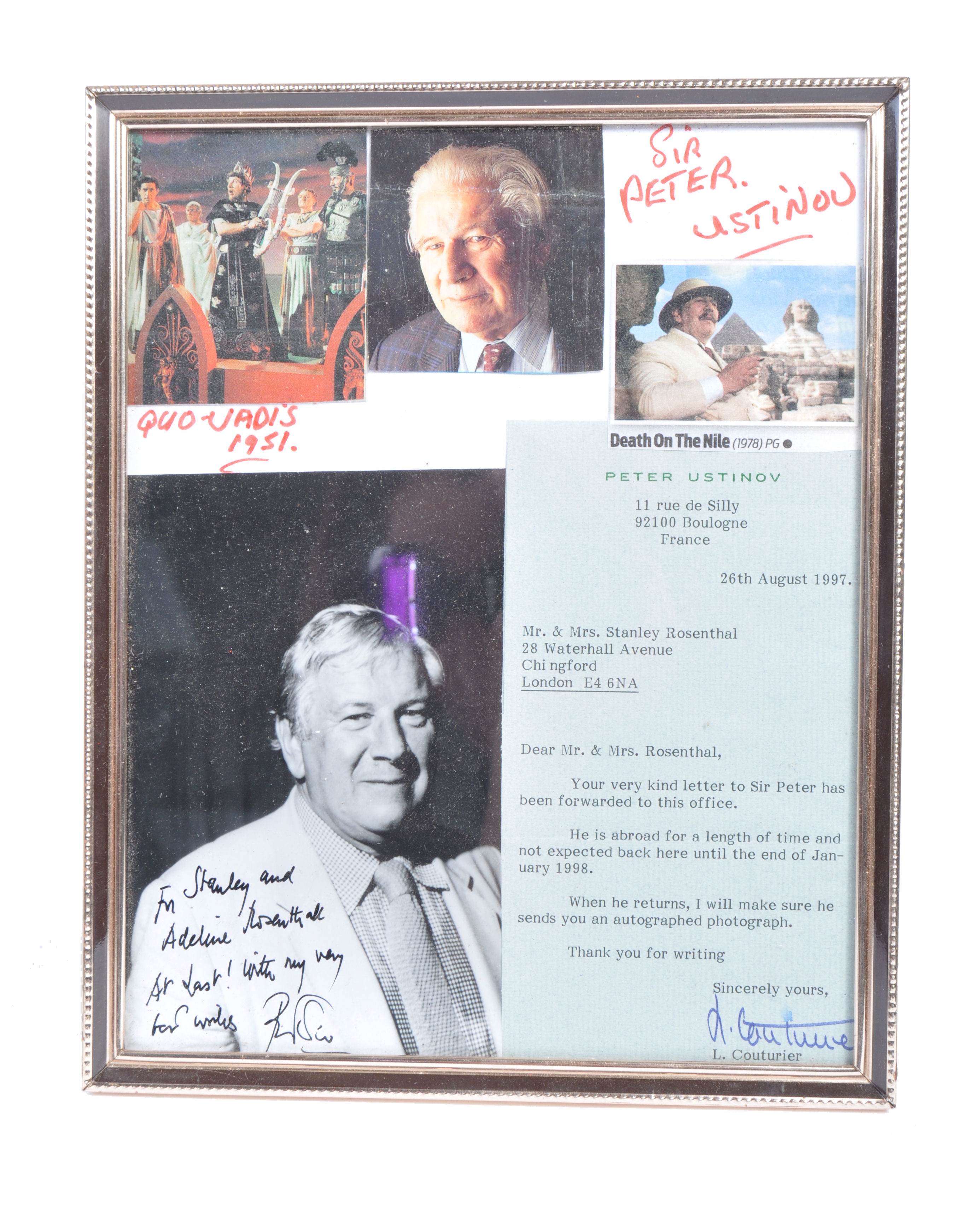 ASSORTED COLLECTION OF AUTOGRAPHS - SUCHET, CURTIS - Image 3 of 6