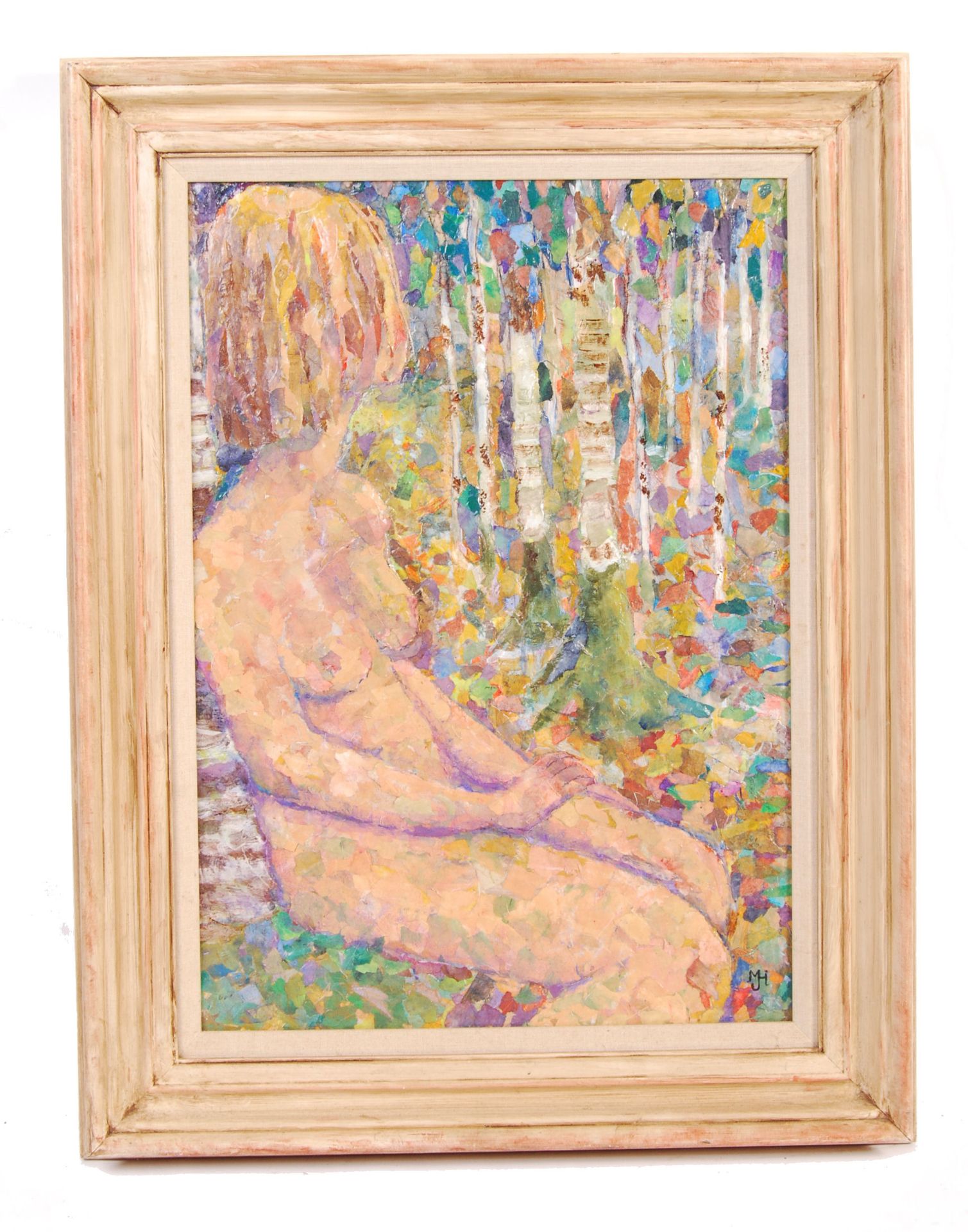 MAGDA HEWSON ' REVERIE ' ACRYLIC STUDY OF A NUDE F