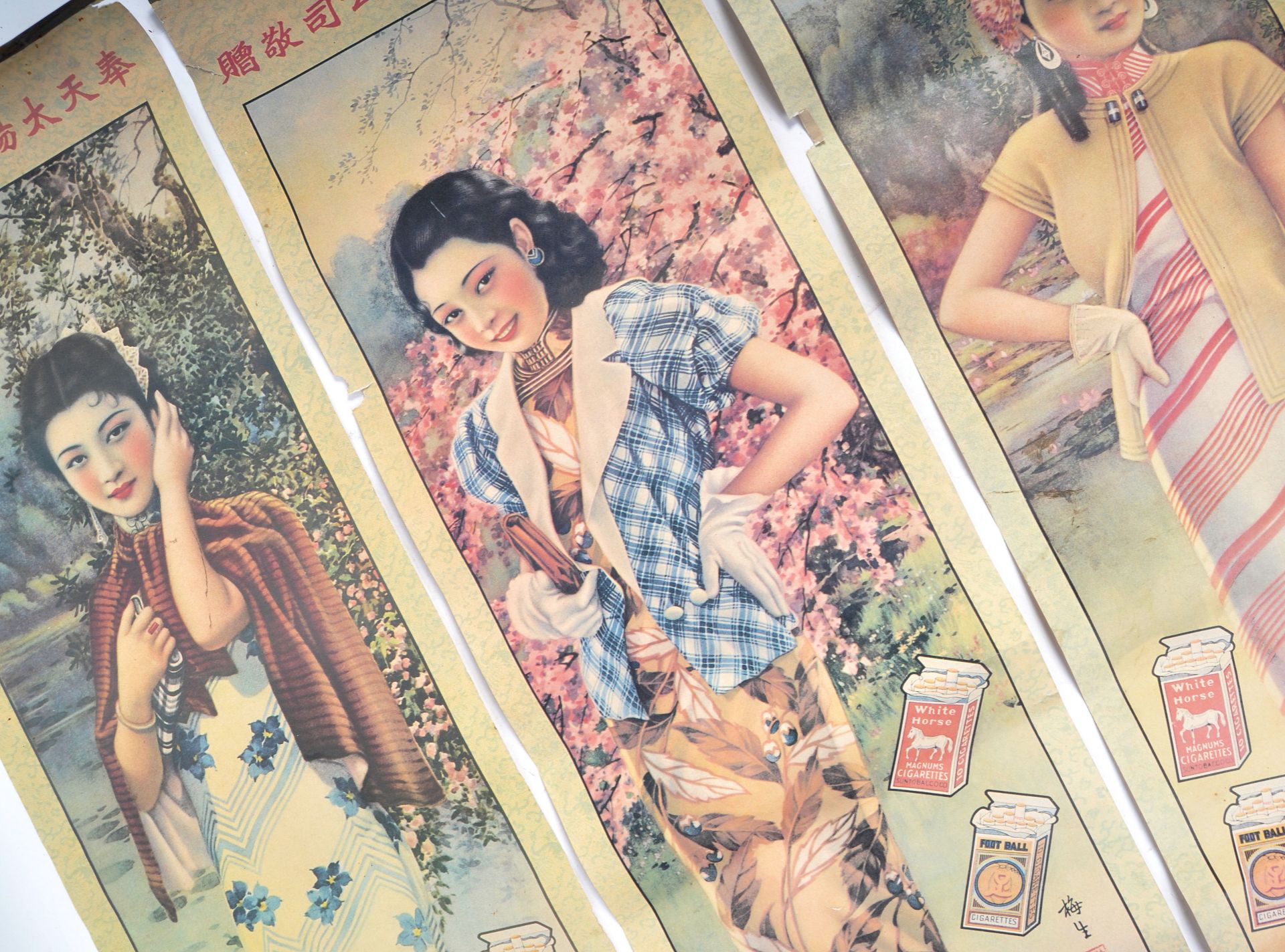 RARE VINTAGE CHINESE CIGARETTE ADVERTISING POSTERS - Bild 4 aus 6