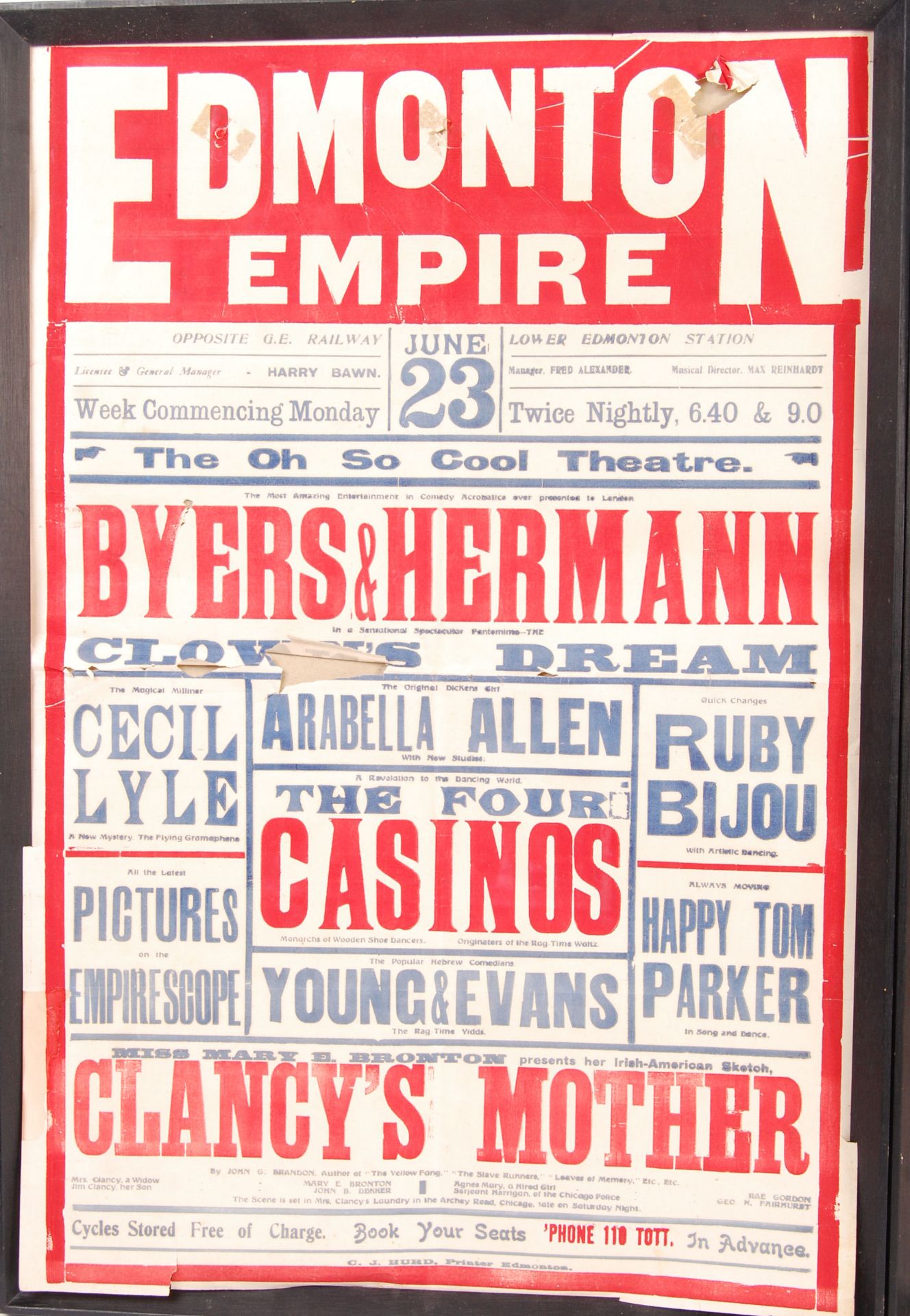 RARE EDWARDIAN EDMONTON EMPIRE CIRCUS POSTERS - Bild 2 aus 3