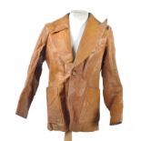 JASON KING (1971) ICONIC BROWN LEATHER JACKET