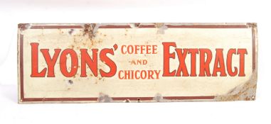 ORIGINAL VINTAGE LYONS EXTRACT SHOP ENAMEL SIGN