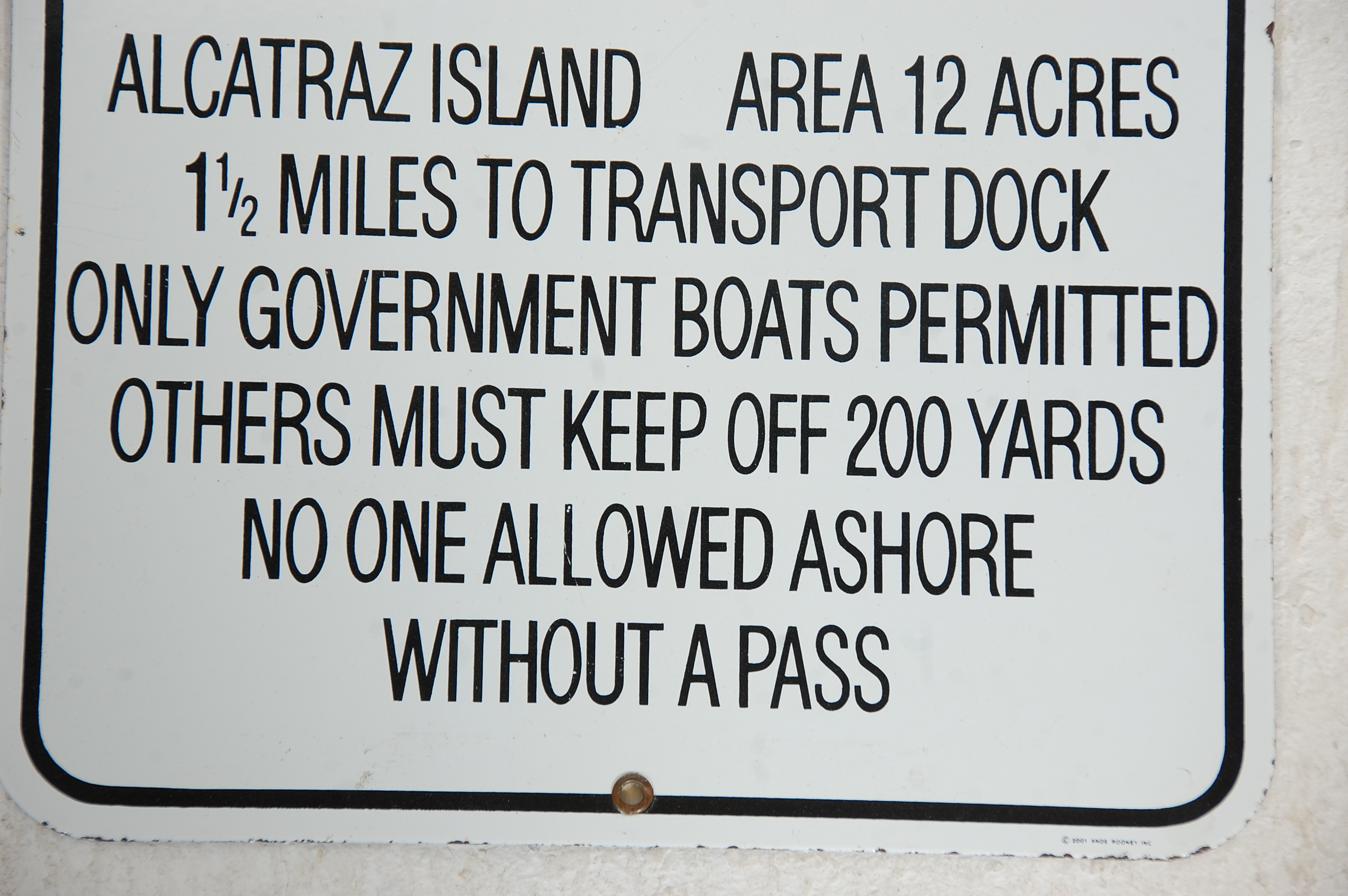 A reproduction United States Penitentiary Alcatraz Islands enamel sign. - Image 3 of 4