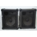 A pair of Scott Sound Systems speakers, model number P12, Watts 100 OHMS 8, black leatherette case