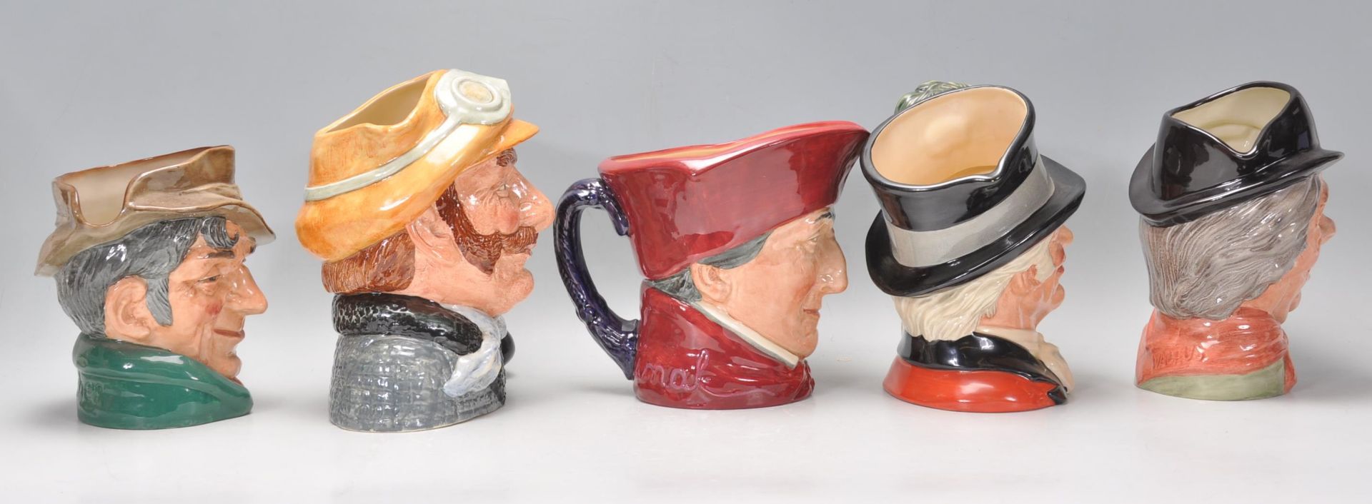 A group of five Royal Doulton character jugs to include The Poacher D6429, The Walrus and - Bild 2 aus 9