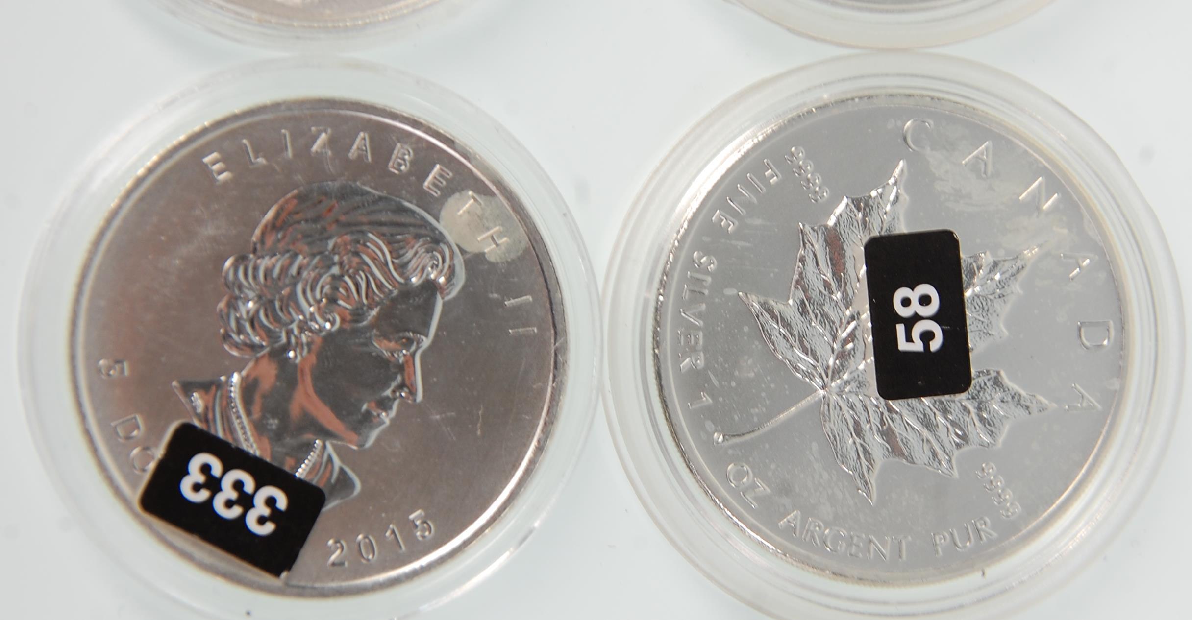 A mixed group of six fine silver coins to include a 1993 Tuvalu $20 Anniversary coin, 1Oz 2015 - Image 3 of 5