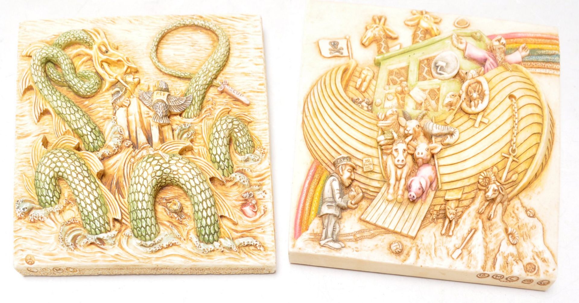 A collection of cast resin Harmony Kingdom square decorative wall plaques to include Storm Brewing - Bild 3 aus 13
